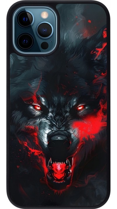 iPhone 12 / 12 Pro Case Hülle - Silikon schwarz Halloween 2024 mad werewolf