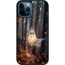 Coque iPhone 12 / 12 Pro - Silicone rigide noir Halloween 2025 Ghost in the forest