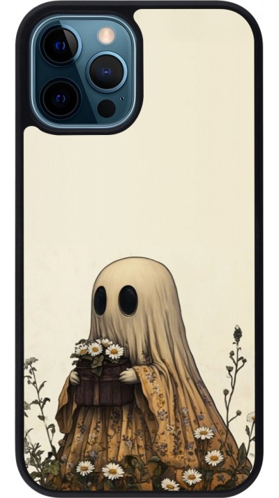 Coque iPhone 12 / 12 Pro - Silicone rigide noir Halloween 2025 Ghost gardener