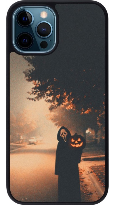 Coque iPhone 12 / 12 Pro - Silicone rigide noir Halloween 2025 Scream