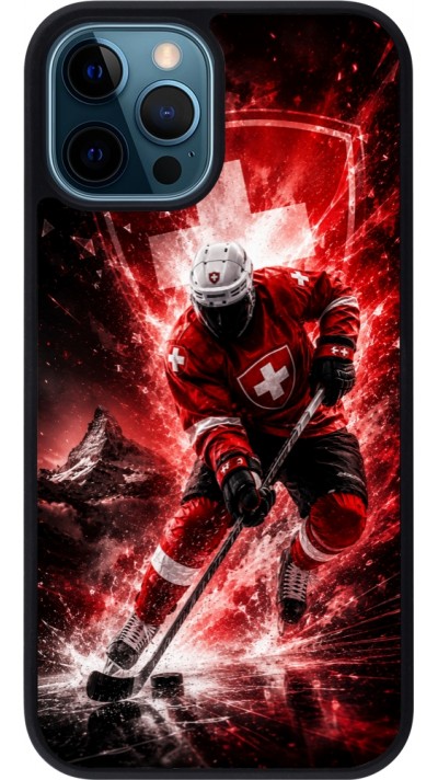 Coque iPhone 12 / 12 Pro - Silicone rigide noir Hockey World Championship Player