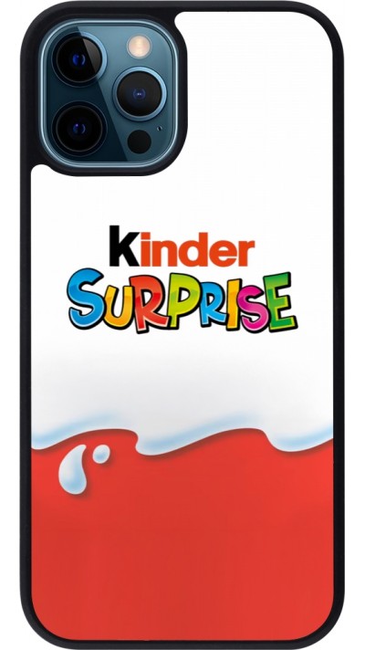 iPhone 12 / 12 Pro Case Hülle - Silikon schwarz Kinder Surprise