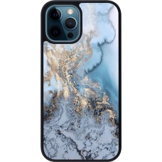 Hülle iPhone 12 / 12 Pro - Silikon schwarz Marble 04