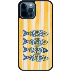 Coque iPhone 12 / 12 Pro - Silicone rigide noir Portuguese fish 2026