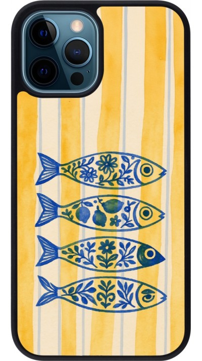 Coque iPhone 12 / 12 Pro - Silicone rigide noir Portuguese fish 2026