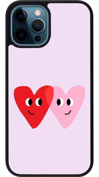 Coque iPhone 12 / 12 Pro - Silicone rigide noir Saint Valentines Day 26 Heart