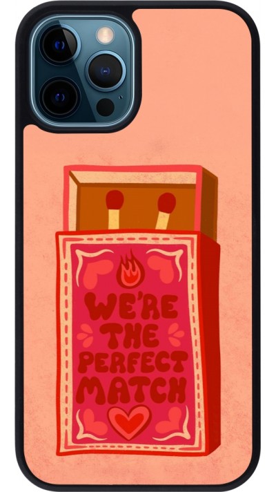 Coque iPhone 12 / 12 Pro - Silicone rigide noir Saint Valentines Day 26 Perfect Match