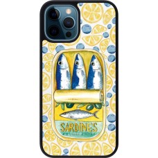 Coque iPhone 12 / 12 Pro - Silicone rigide noir Sardines in oil 2026