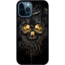 Hülle iPhone 12 / 12 Pro - Silikon schwarz Skull 02