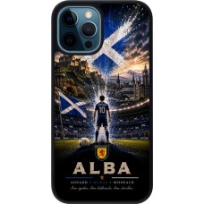 Coque iPhone 12 / 12 Pro - Silicone rigide noir Football Écosse splash 2026