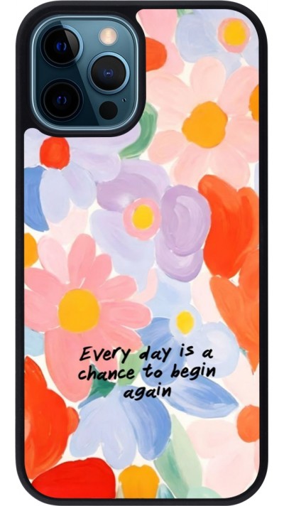 iPhone 12 / 12 Pro Case Hülle - Silikon schwarz Every day is a chance Spring 2026