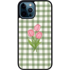 iPhone 12 / 12 Pro Case Hülle - Silikon schwarz Green vichy tulips Spring 2026