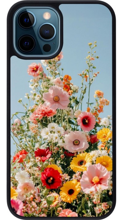 iPhone 12 / 12 Pro Case Hülle - Silikon schwarz Spring flowers Spring 2026