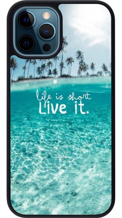 Coque iPhone 12 / 12 Pro - Silicone rigide noir Summer 18 24