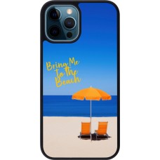 Coque iPhone 12 / 12 Pro - Silicone rigide noir Summer 2025 Bring me to the beach