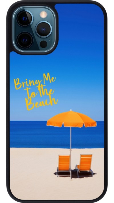 Coque iPhone 12 / 12 Pro - Silicone rigide noir Summer 2025 Bring me to the beach