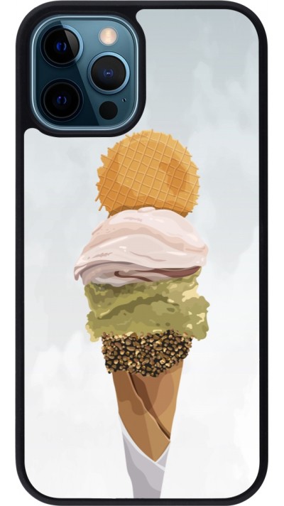 Coque iPhone 12 / 12 Pro - Silicone rigide noir Summer 2025 Cornet