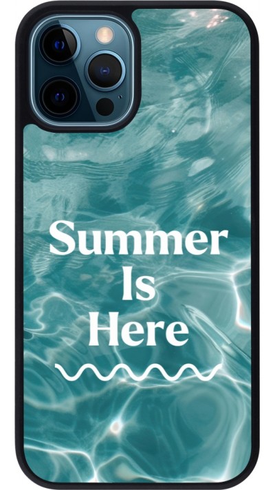Coque iPhone 12 / 12 Pro - Silicone rigide noir Summer 2025 Summer is here