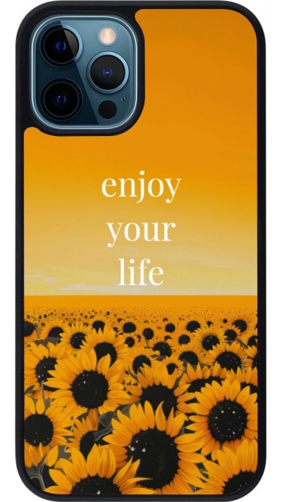 iPhone 12 / 12 Pro Case Hülle - Silikon schwarz Summer 2026 Enjoy your life
