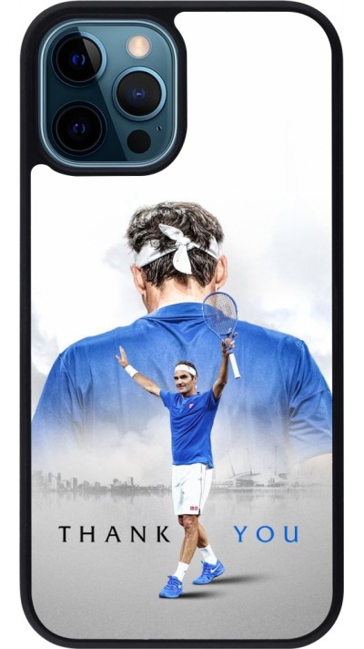 Coque iPhone 12 / 12 Pro - Silicone rigide noir Thank you Roger