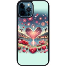 iPhone 12 / 12 Pro Case Hülle - Silikon schwarz Valentin 2025 Schick