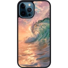iPhone 12 / 12 Pro Case Hülle - Silikon schwarz Wave Sunset