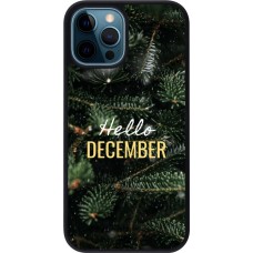 Coque iPhone 12 / 12 Pro - Silicone rigide noir Winter 25 Winter hello december