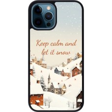 Coque iPhone 12 / 12 Pro - Silicone rigide noir Winter 25 Winter Keep calm and let it snow