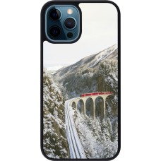 Coque iPhone 12 / 12 Pro - Silicone rigide noir Winter 25 Winter polar express