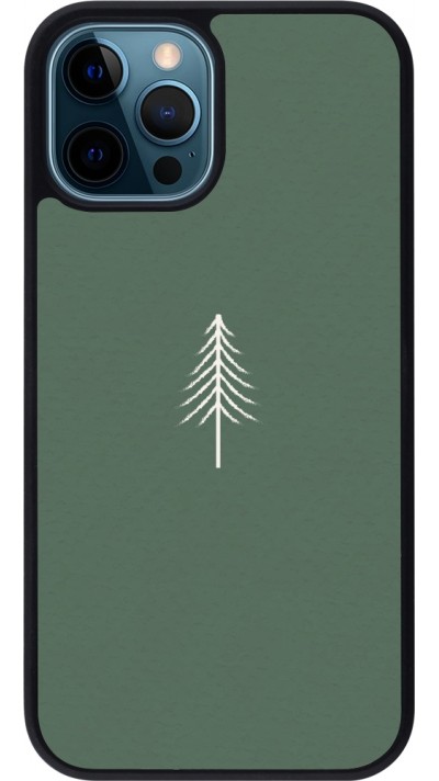 iPhone 12 / 12 Pro Case Hülle - Silikon schwarz Christmas 22 minimalist tree