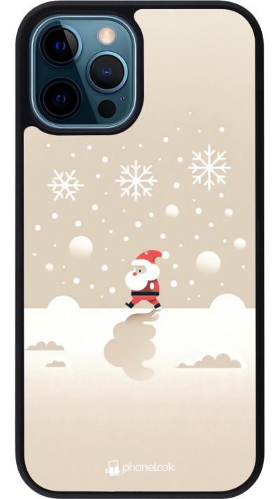 iPhone 12 / 12 Pro Case Hülle - Silikon schwarz Weihnachten 2023 Minimalistischer Weihnachtsmann