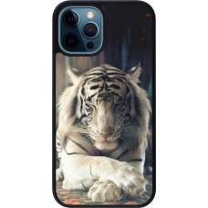 Hülle iPhone 12 / 12 Pro - Silikon schwarz Zen Tiger