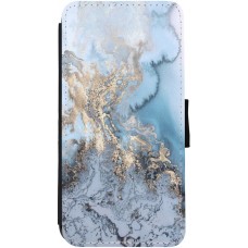 Hülle iPhone 12 / 12 Pro - Wallet schwarz Marble 04