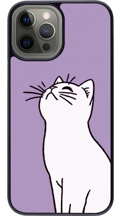 iPhone 12 Pro Max Case Hülle - Chat auf lila Hintergrund