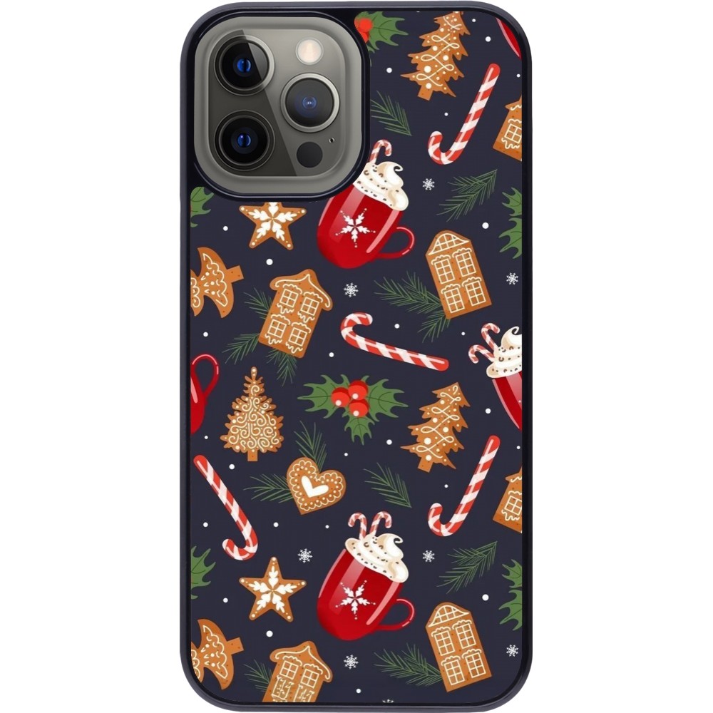 Coque iPhone 12 Pro Max - Christmas 25 Pattern Gingerbread House