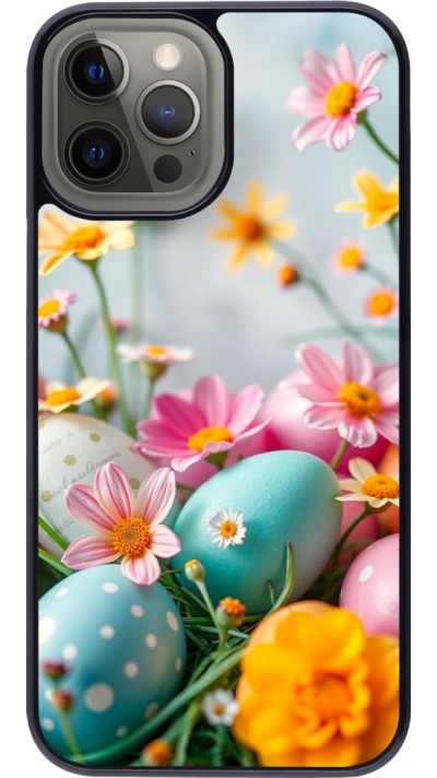 Coque iPhone 12 Pro Max - Easter 2026 Eggs with flowers