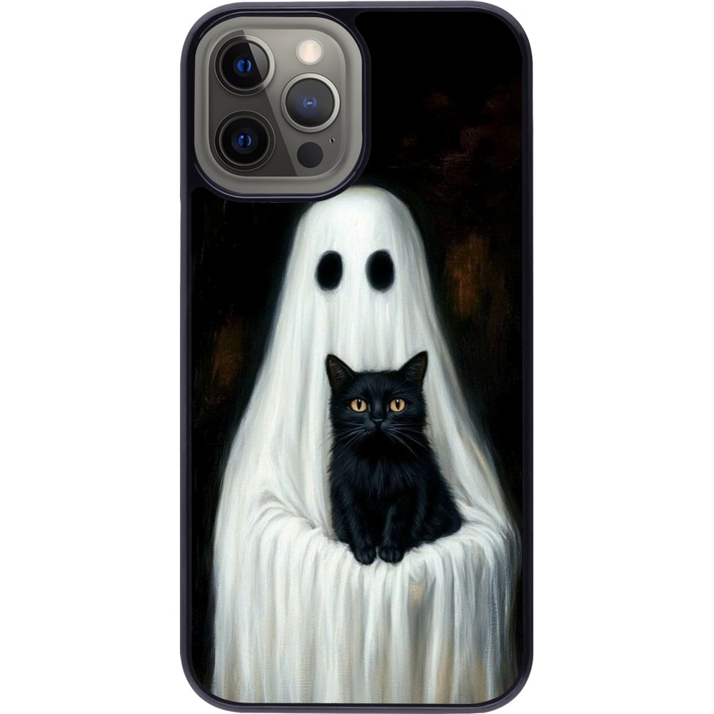 Coque iPhone 12 Pro Max - Halloween 2025 Ghost with black cat