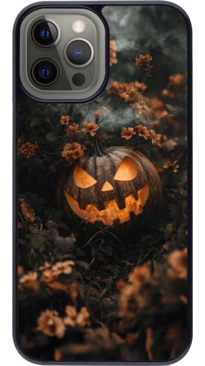 Coque iPhone 12 Pro Max - Halloween 2025 Pumpkin with flowers