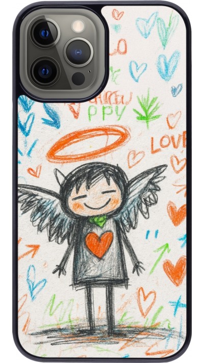 Coque iPhone 12 Pro Max - Little Angel Sketch Love
