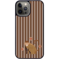 iPhone 12 Pro Max Case Hülle - Monkey with stripes