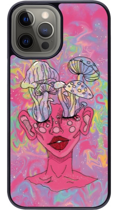 Coque iPhone 12 Pro Max - Psychedelic pink mushroom