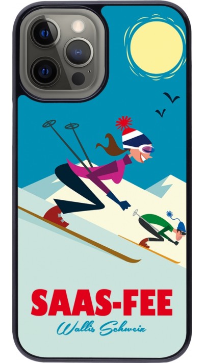 iPhone 12 Pro Max Case Hülle - Saas-Fee Ski Downhill
