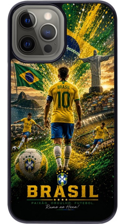 Coque iPhone 12 Pro Max - Football Bre?sil splash 2026