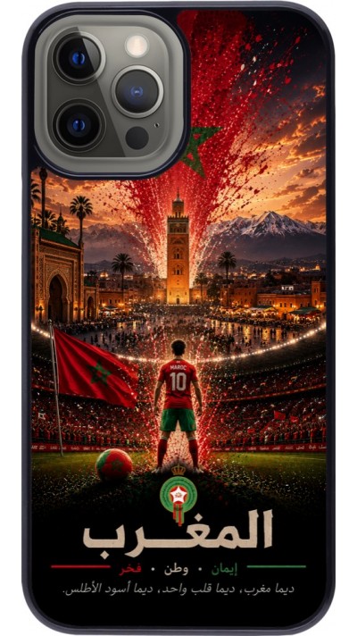 Coque iPhone 12 Pro Max - Football Maroc splash 2026