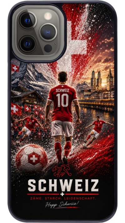 Coque iPhone 12 Pro Max - Football Schweiz splash 2026