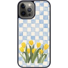 Coque iPhone 12 Pro Max - Blue vichy tulips 2026