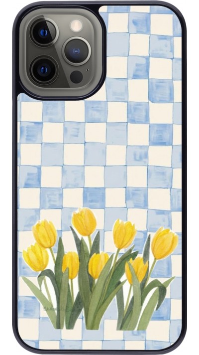 Coque iPhone 12 Pro Max - Blue vichy tulips 2026