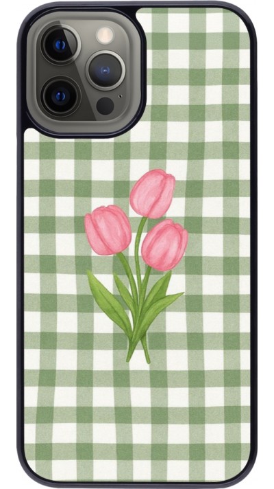 Coque iPhone 12 Pro Max - Green vichy tulips 2026