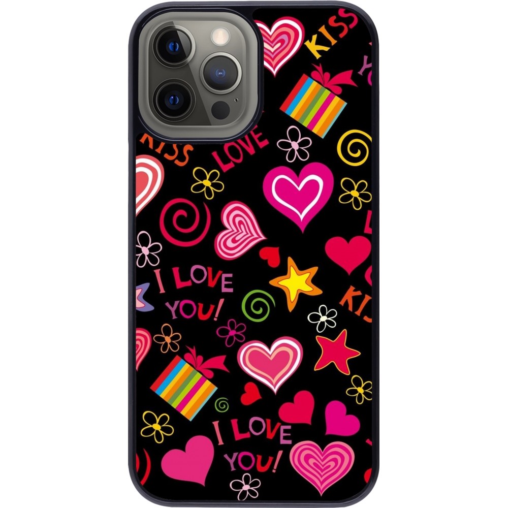 iPhone 12 Pro Max Case Hülle - Valentine 2023 love symbols