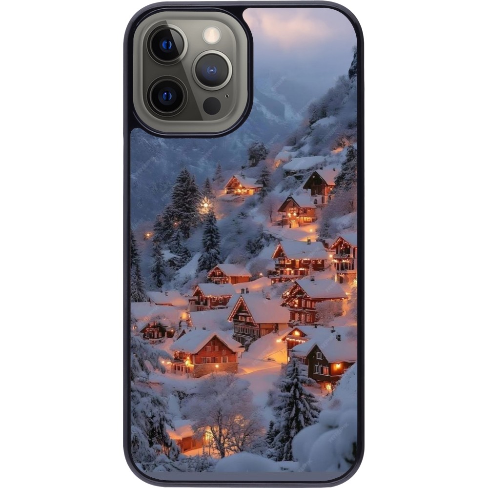 Coque iPhone 12 Pro Max - Winter 25 Winter snowy village
